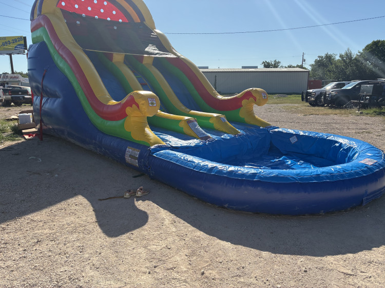 16’ double drop double lane slide